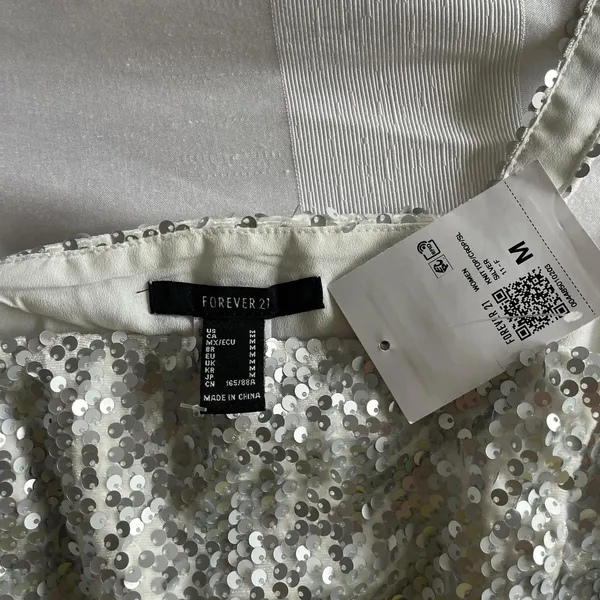 Forever 21 Silver sequined crop top - Image 3
