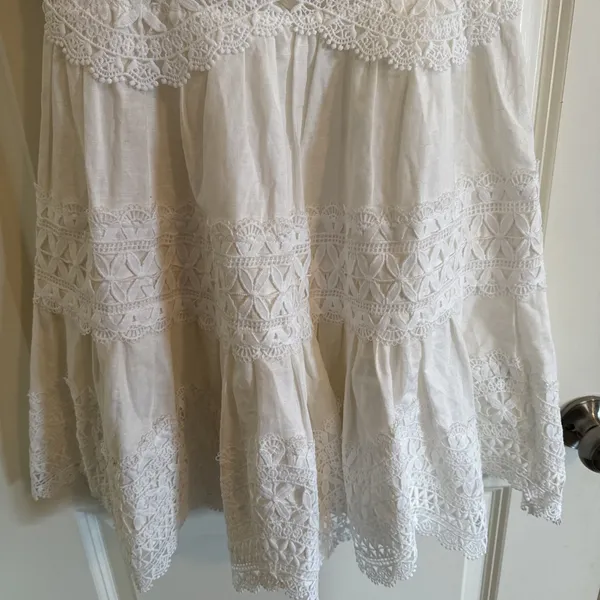 Endless Rose‎ Lace Trim Puff Sleeve Minidress White Sz S Coquette Cottage Core - Image 4