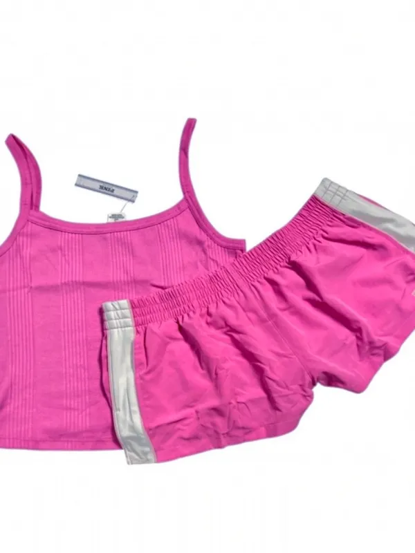 Victoria's Secret PINK Victoria's Secret Ribbed Tank & Shorts Set Pink Gossip L - Image 11