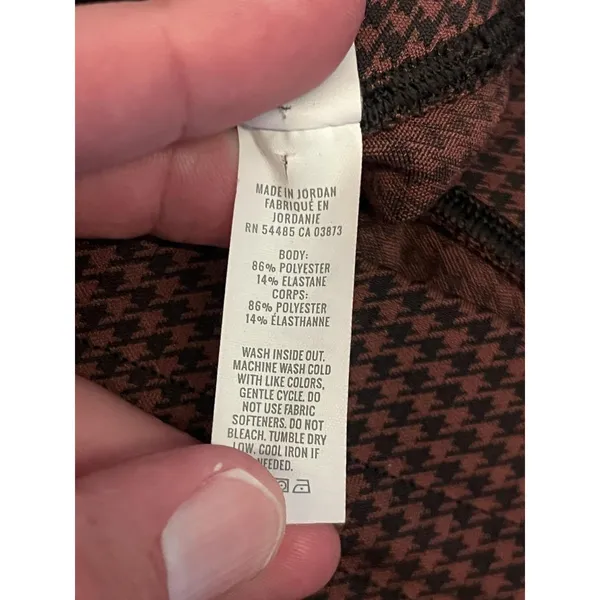 OFFLINE By Aerie Leggings Womens Medium Brown Houndstooth Stretch Ankle Pants - Image 10