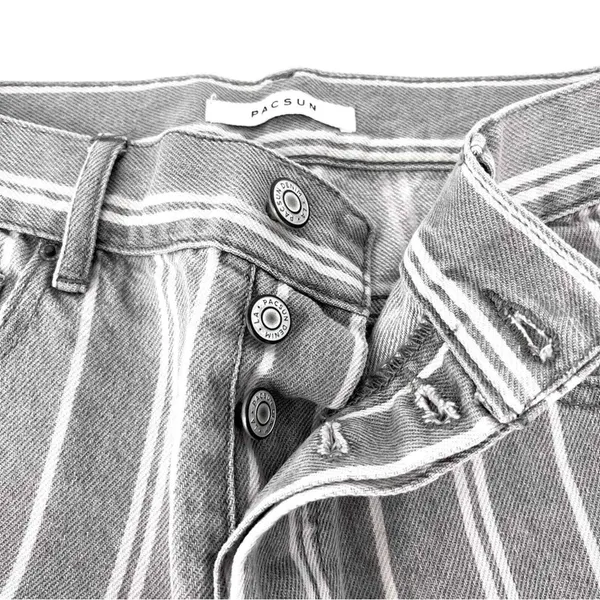 PacSun Gray Double Stripe High Waisted Straight Leg Jeans‎ 27 - Image 6