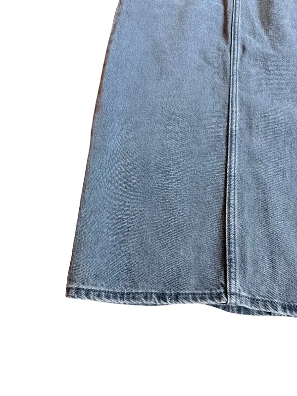 Levi's Grey Denim A Line Maxi Skirt High Slit Five Pocket Size 24 Women's NWT - Image 4