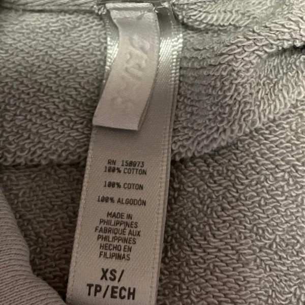 Skims Women's Gray French Terry Fleece Oversized Hoodie Hooded Sweatshirt Top XS - Image 5