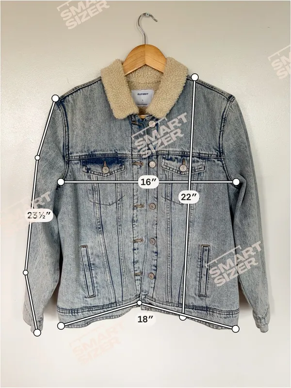 Old Navy Denim Jacket with Cream Sherpa Collar - Image 3