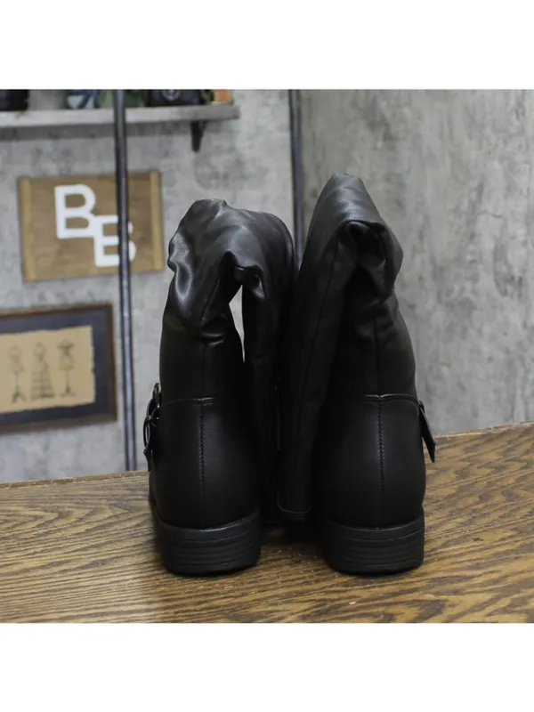 NWT Journee Collection Womens Stormy Boot Faux Leather Slouch Black 8M - Image 9