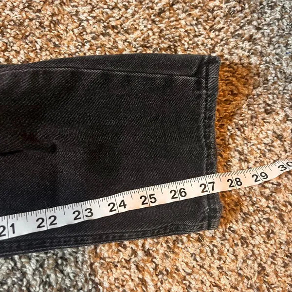American Eagle Mom Jeans‎ Black Distressed Ripped Denim Womens Size 4 Regular - Image 7