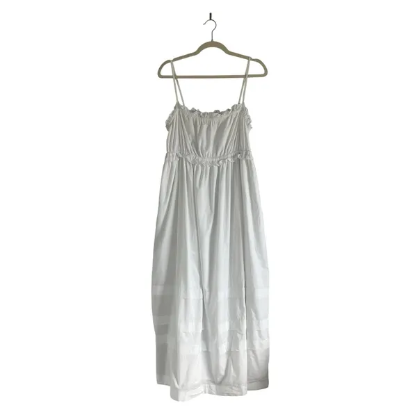 J. Crew Square Neck Ruffle Maxi Dress White Sz 14 FINAL PRICE - Image 3