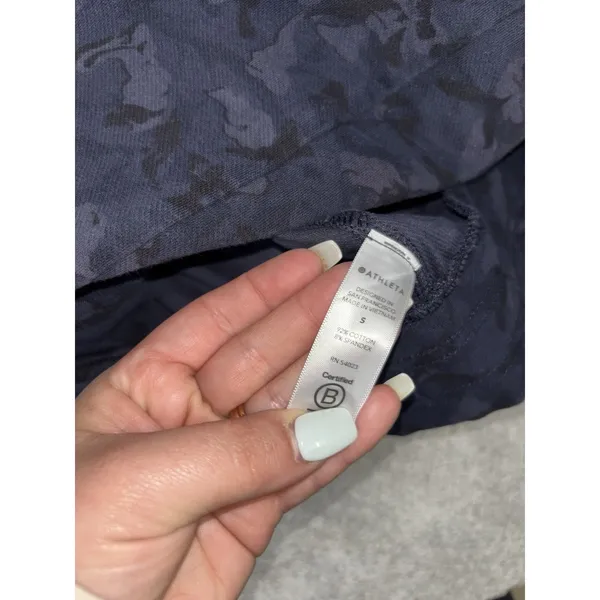 Athleta Navy Printed Farallon Hooded Sweatshirt #572247 Small - Image 6
