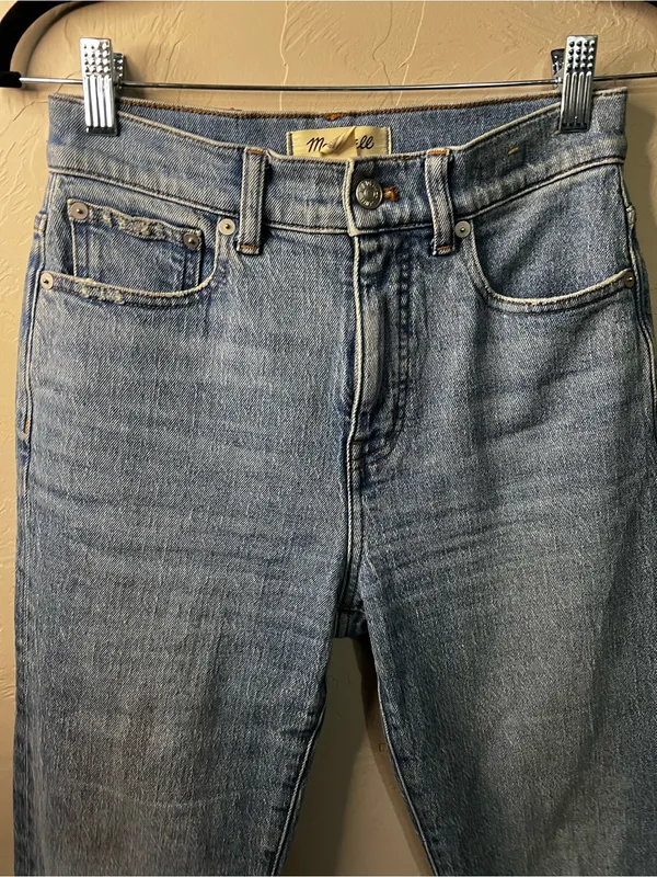 Madewell 90s Straight High Rise Jeans Rondell Wash Crease Edition Denim - Image 3