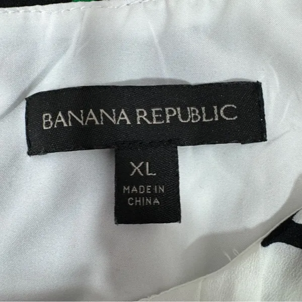 Banana‎ Republic Crinkle Pleat Chiffon Floral Maxi Dress White Green XL - Image 13