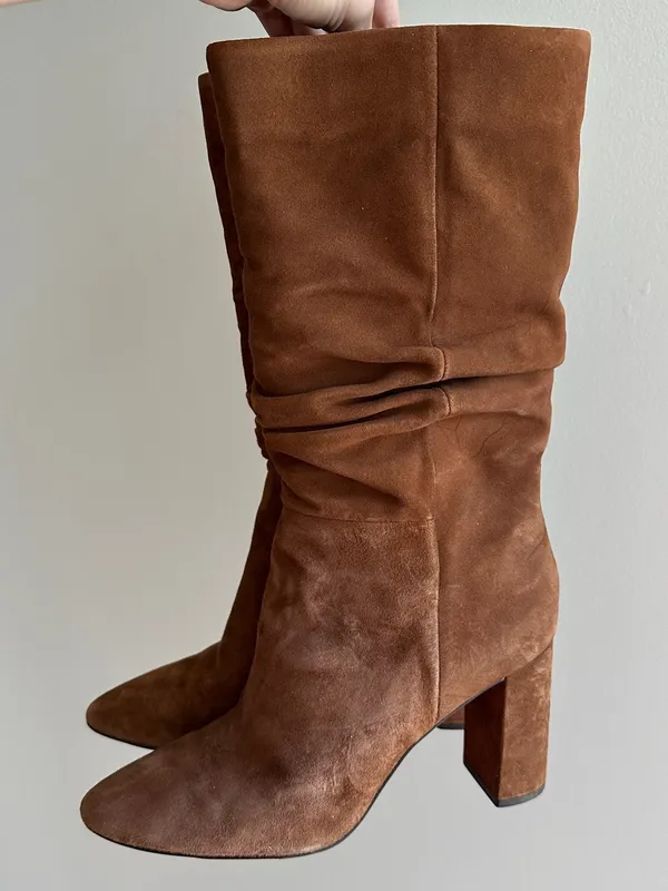 Banana Republic Midshaft Slouch Suede Boots, Nutmeg, Size 9.5 - Image 5
