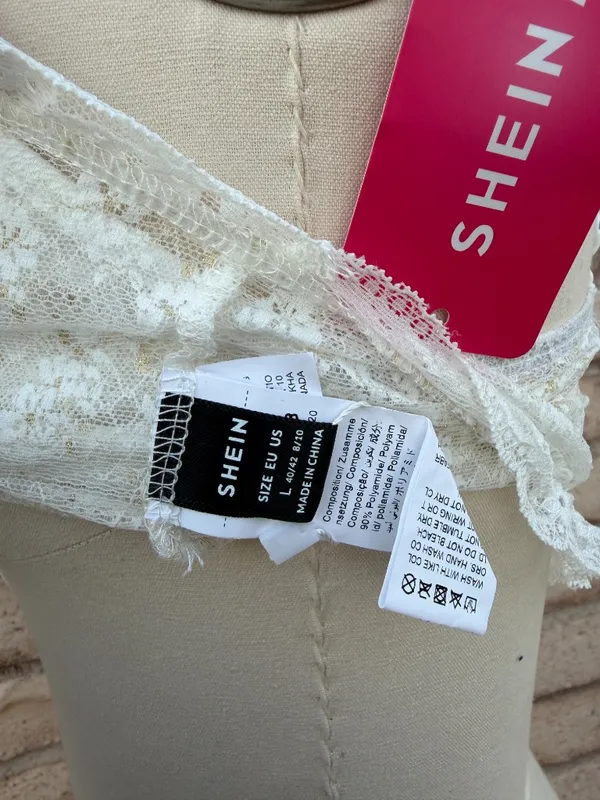 🥂 Shein Icon White Lace Corset Going-Out Crop Top | Size L - Image 6
