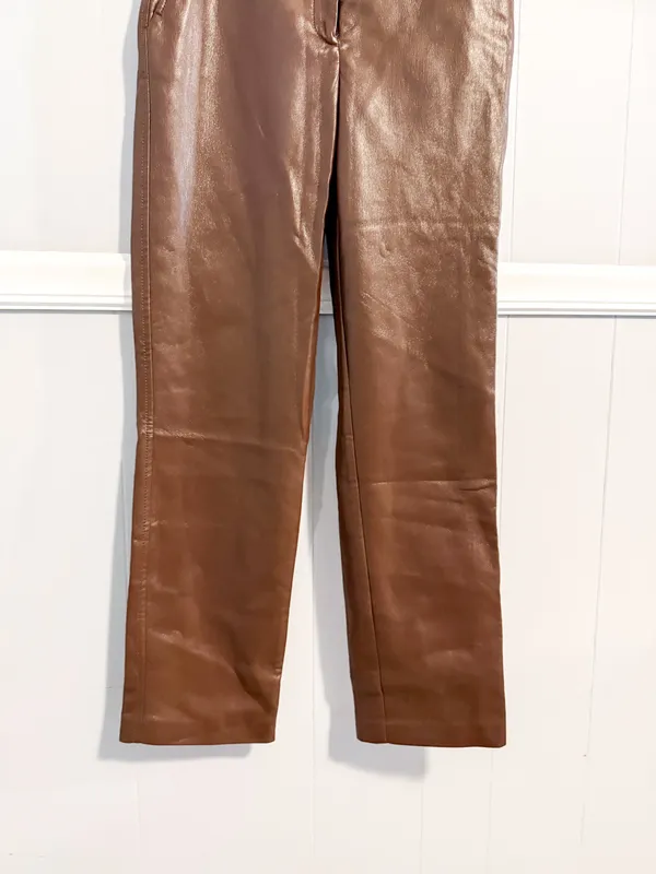 Aritzia Babaton Command vegan leather pants in coffee bean - Image 7