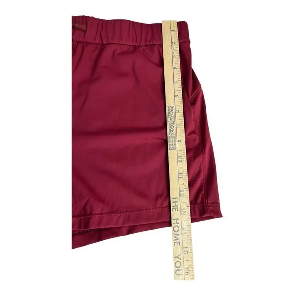 Willit Women's Red Burgundy Active Shorts Size L Pockets Elastic-Waist Sports - Image 10