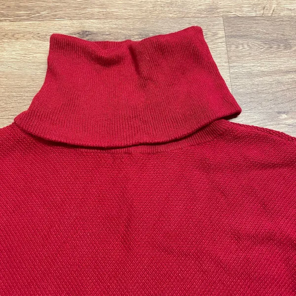 Talbots Red Cowl Neck Knit Sweater Womens Size Medium Turtleneck Pullover - Image 3