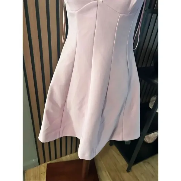 Zara pink Barbie body contour dress size S NWT short sexy - Image 2