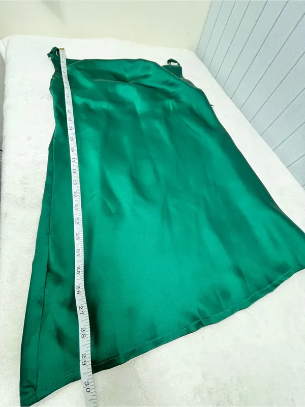 Hello Molly Deep Green Satin Cowl Mini Slip Dress Forest green - Image 11