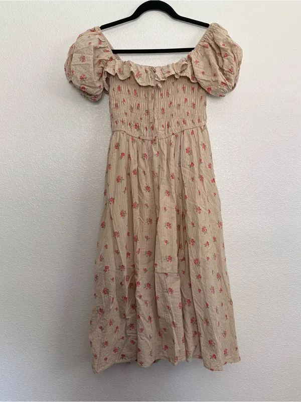 NEW R.Vivimos Womens Summer Floral Print Puff Sleeve Dress Medium 8/10 - Image 2