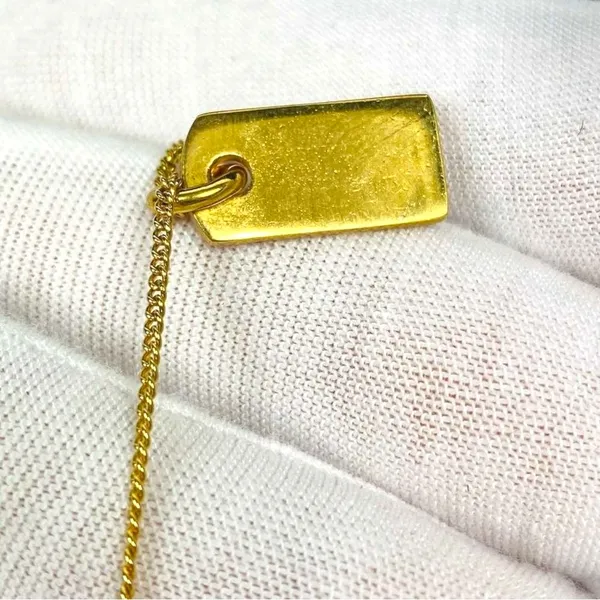 Christian Dior Gold Tone Red Dior Enamel Tag Charm Bracelet - Image 8