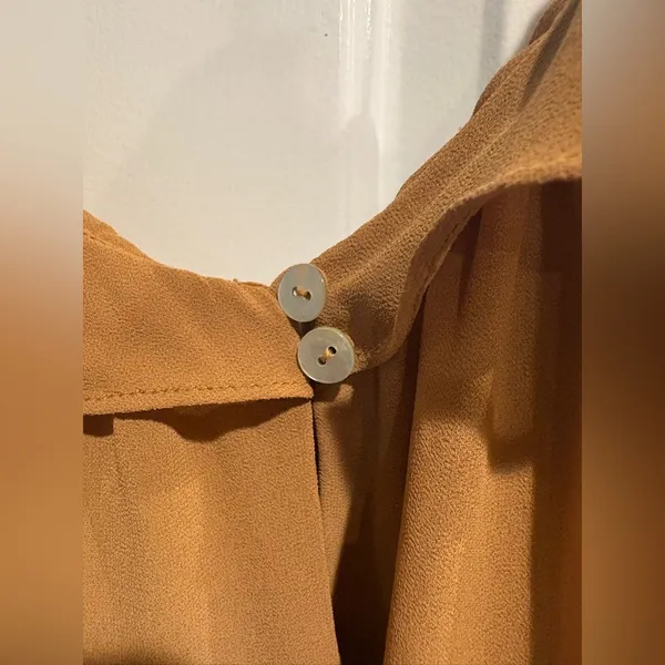 Revolve Tularosa Jamie Mini Dress tan sz M brown sugar tan ruffles - Image 5