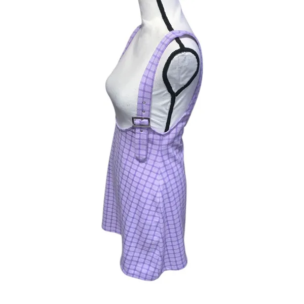 Rue21 Lilac Checkered Pinafore Dress Overall Schoolgirl Mini - Image 3