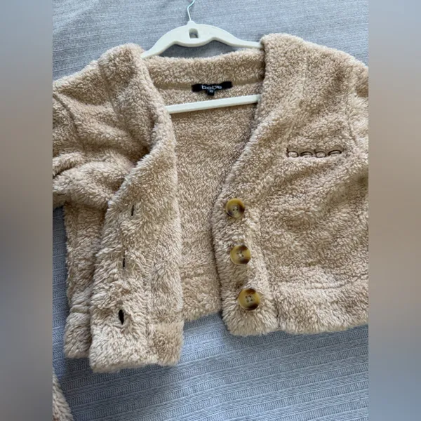 Bebe Beige Fuzzy womens Blazer Size XS‎ - Image 6