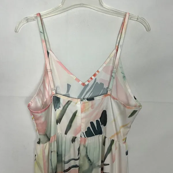 Womens Babydoll Maxi Dress Medium Painter Artsy Floral Beachy Vacation Travel - Image 11