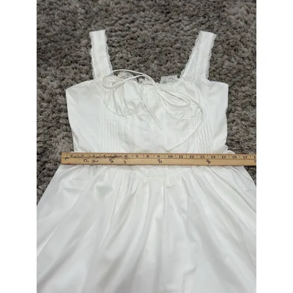 Dress White Lace Corset Fit Flare Mini Milkmaid Babydoll Cottagecore Women L - Image 12