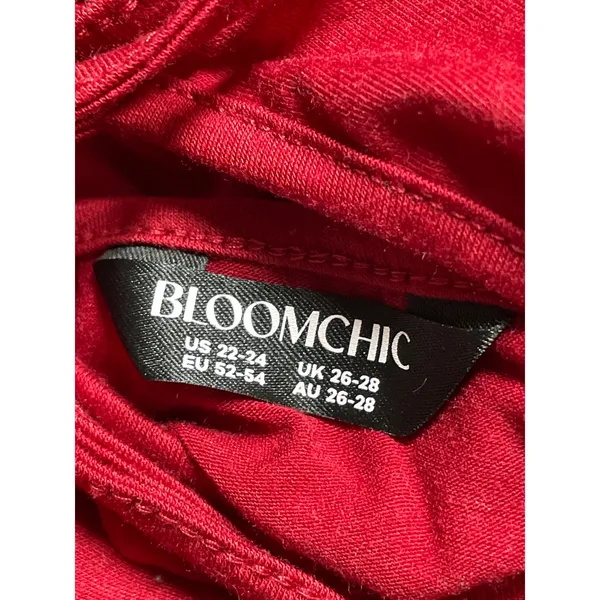 Bloomchic Women's Red Embroidered Snowflake Long Sleeve Shirt Blouse Top 22/24 - Image 5