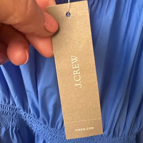 J Crew Blue Off The Shoulder MIDI‎ Dress - Image 4