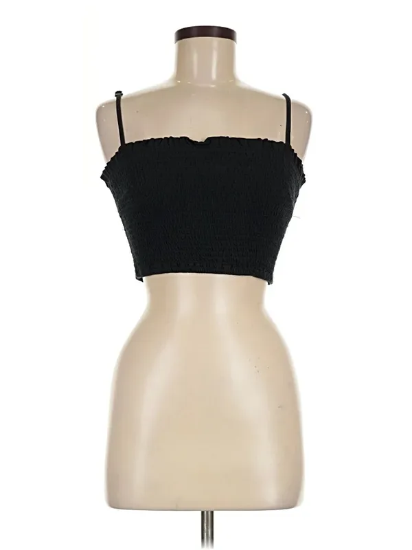 Abercrombie & Fitch Smocked Crop Tank - Black - XS - Image 2