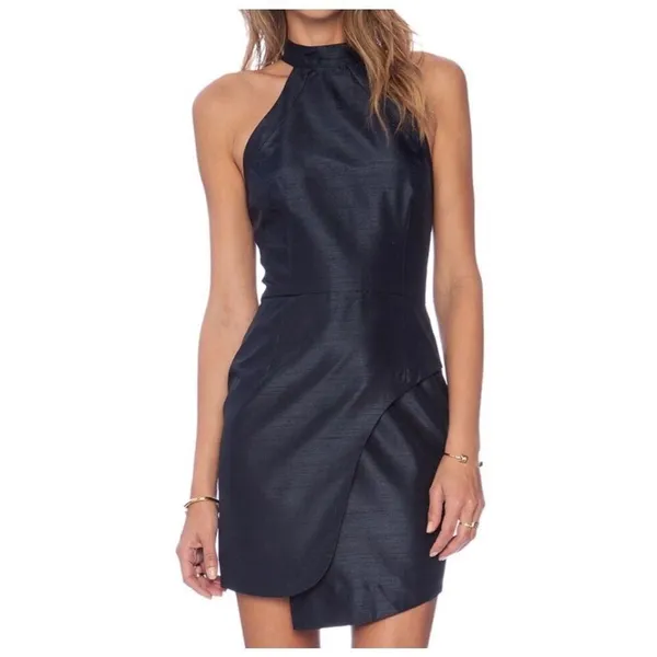 Keepsake Tessellate black small diamond halter mini dress Black Size XS - Image 5