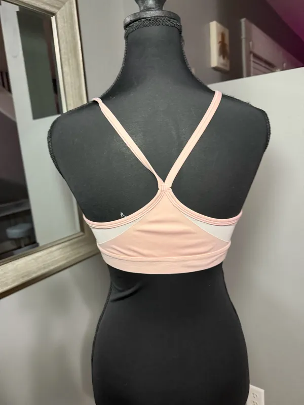 Nike Dri-FIT Indy Light-Support Padded V-Neck Pink Sports Bra Medium - Image 4