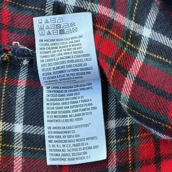 American Eagle Ahh-amazingly Soft Boyfriend Fit Red & Blue Plaid Shirt Sz L - Image 14