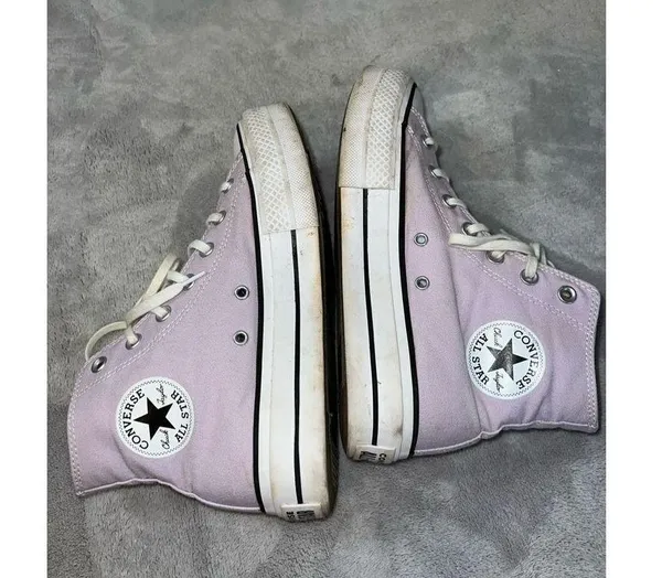 Platform Converse Chuck Taylor All Star purple Hi Top Sneakers US 9 - Image 5