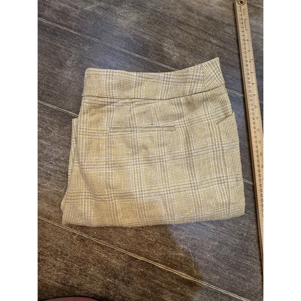 Vintage Carlisle Silk Wool Blend Textured Plaid Trouser Size 14‎ Lined - Image 7