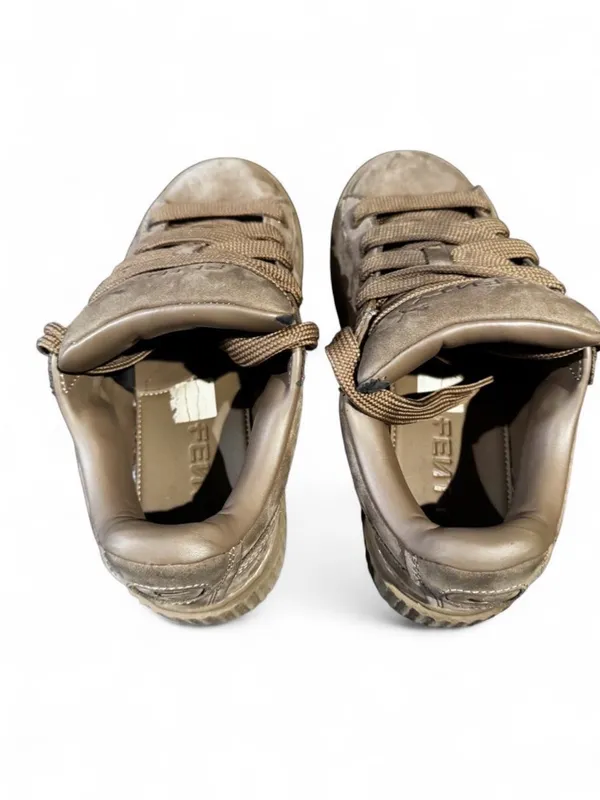 Fenty Beauty Kids Suede Sneakers in Taupe Brown - Image 3