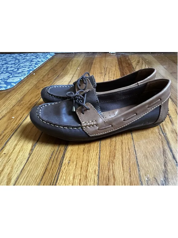 Born Tora Two-Tone Lace Up Brown Leather Loafers Flats Boat Shoes 8.5/40 - Image 5