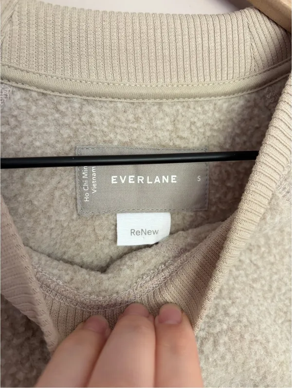 Everlane the Renew Fleece Raglan Sweatshirt Sandstone Small - Image 4