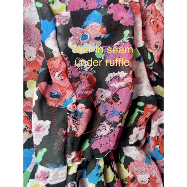 Mimi Chica Floral Ruffle Mini Dress Open Back Strappy Medium - Image 4