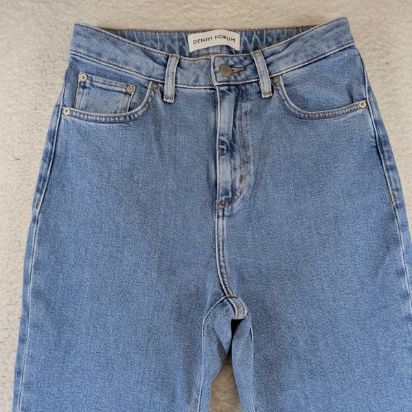Denim Forum Aritzia Joni High Rise Flare Jeans Blue Medium Wash 28 DW1663 - Image 6