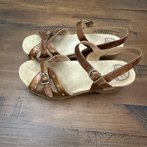 Dansko Brown Leather‎ Mary Jane Open Toe Platform Sandals Size 39 US 8.5-9 - Image 3