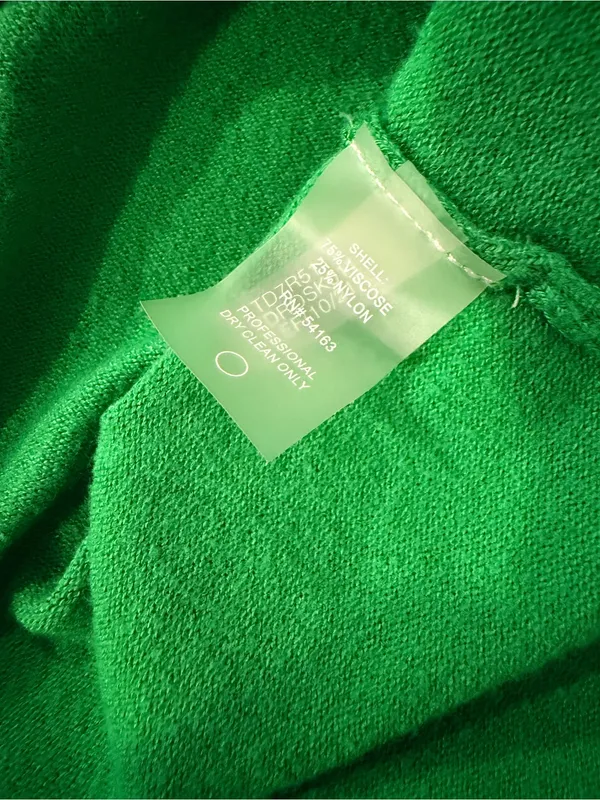 Tommy Hilfiger Size XL Kelly Green Open Front Cardigan Sweater Button Cuff - Image 7