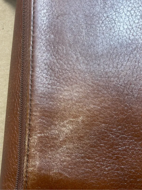 Coach Brown Pebbled Leather Flap Wallet with Silver Plaque - Image 7