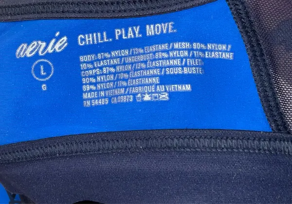 Aerie Chill Play Move Sports Bra Blue - Image 3