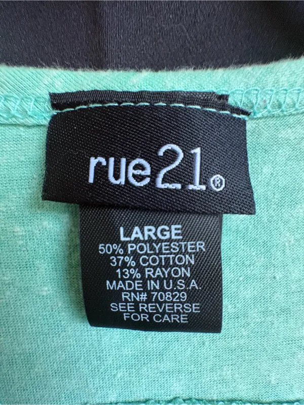 #020 Rue21 Mint Green Graphic Racerback Tank — Large - Image 4