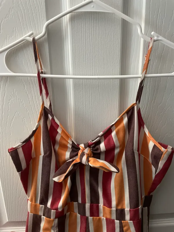 Striped Tie-Front Jumpsuit - Image 4