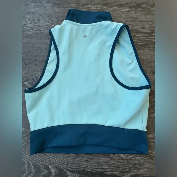 Thrive Societe Blocked Blue Spin Collared Crop Size Small - Image 4