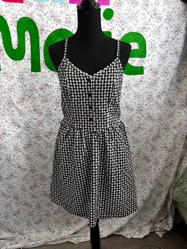 As You Wish Black and White Gingham tank Dress - Image 3