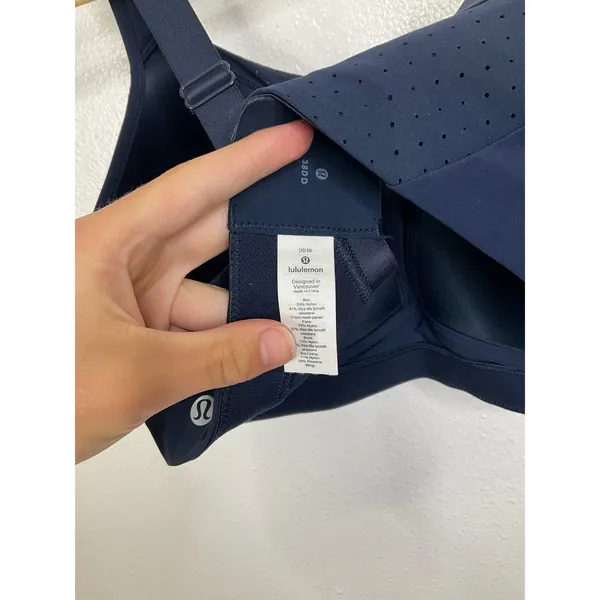 Lululemon‎ Run Times Bra Navy Blue High Impact Sports Bra 38DD - Image 4
